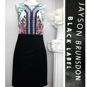 JAYSON BRUNSDON Black Label Multi-color Sleeveless Sheath Dress Size US 4 /AUS 8